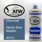 Preview: Chevrolet, Harbor Blue Metallic, 40V21: 400ml Sprühdose, von ATW Autoteile West.